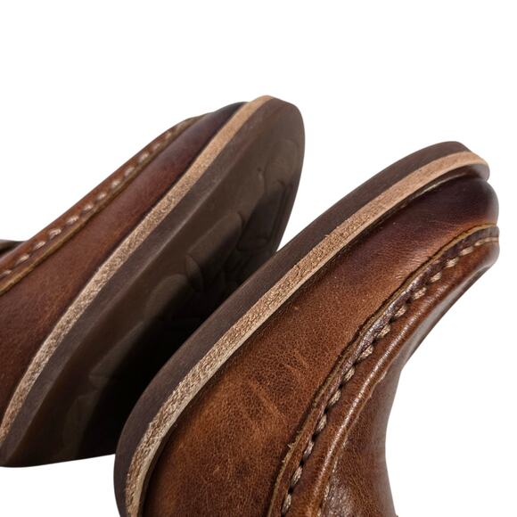 Kork Ease Modeste Penny Loafer Heels Brown Leather Pump Chunky Block Slip On 8.5 - Picture 11 of 16